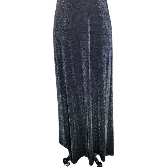 Calvin Klein Black Silver Metallic Strapless Cocktail Maxi Dress | Size 6 - Picture 4 of 14